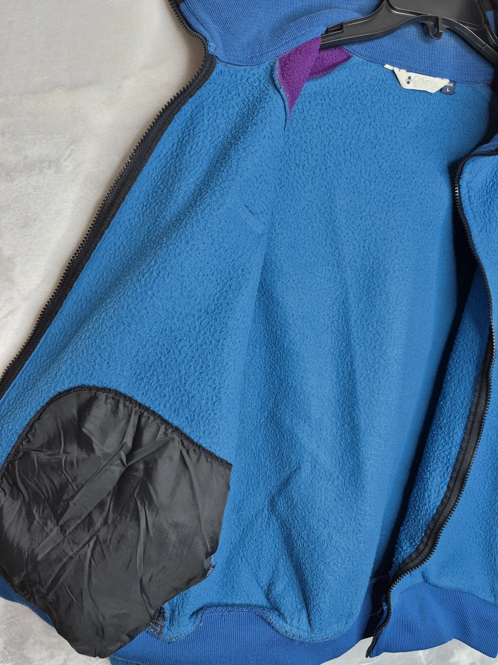 Vintage 90s Columbia Bugaboo Radial Colorblock Fleece Jacket Blue Purple Mens L